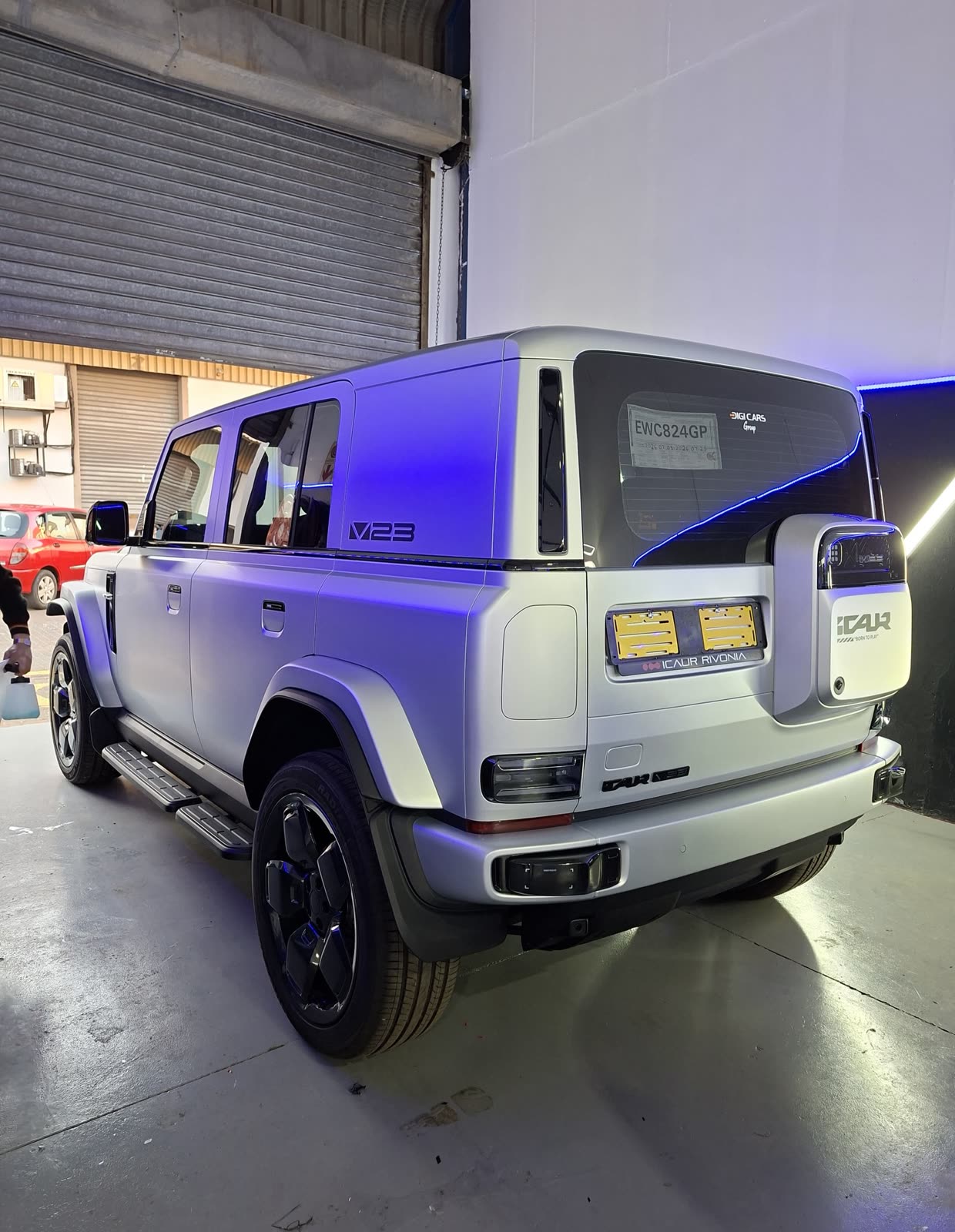 Vehicle finished in self-healing matte paint protection film at the APF East Rand workshop