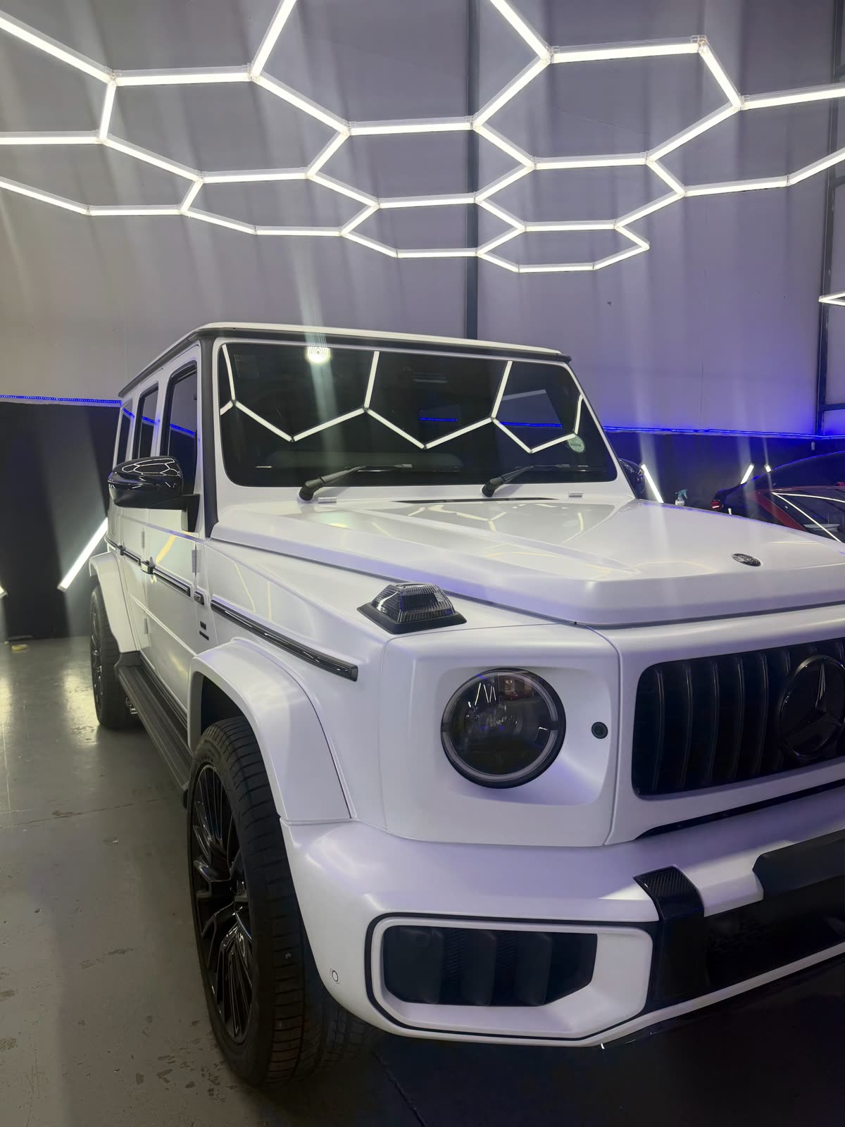 Frozen White Mercedes-AMG G63 in self-healing matte paint protection film